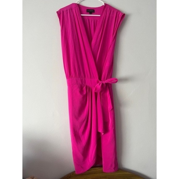 The Podolls Barbiecore Pink Silk Wrap Dress XS - Picture 1 of 11